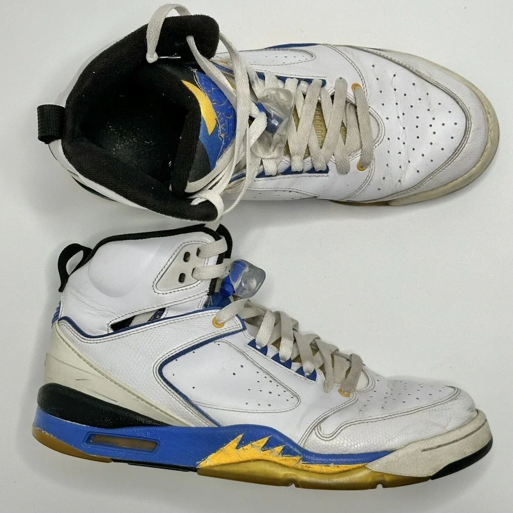 Nike Air Jordan‎ Sixty plus 60+ Laney Size 10.5 Mens Shoes White Blue Yellow